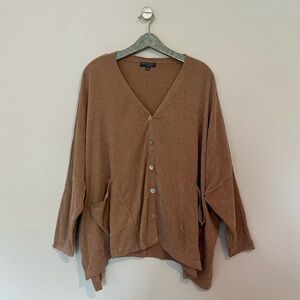 NWOT Barefoot Dreams Button-Front CozyChic Cardigan Tan